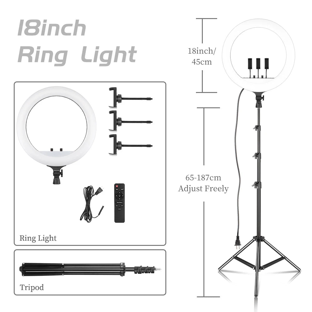 OHMORA Ring Light LED Selfie Video Lamp