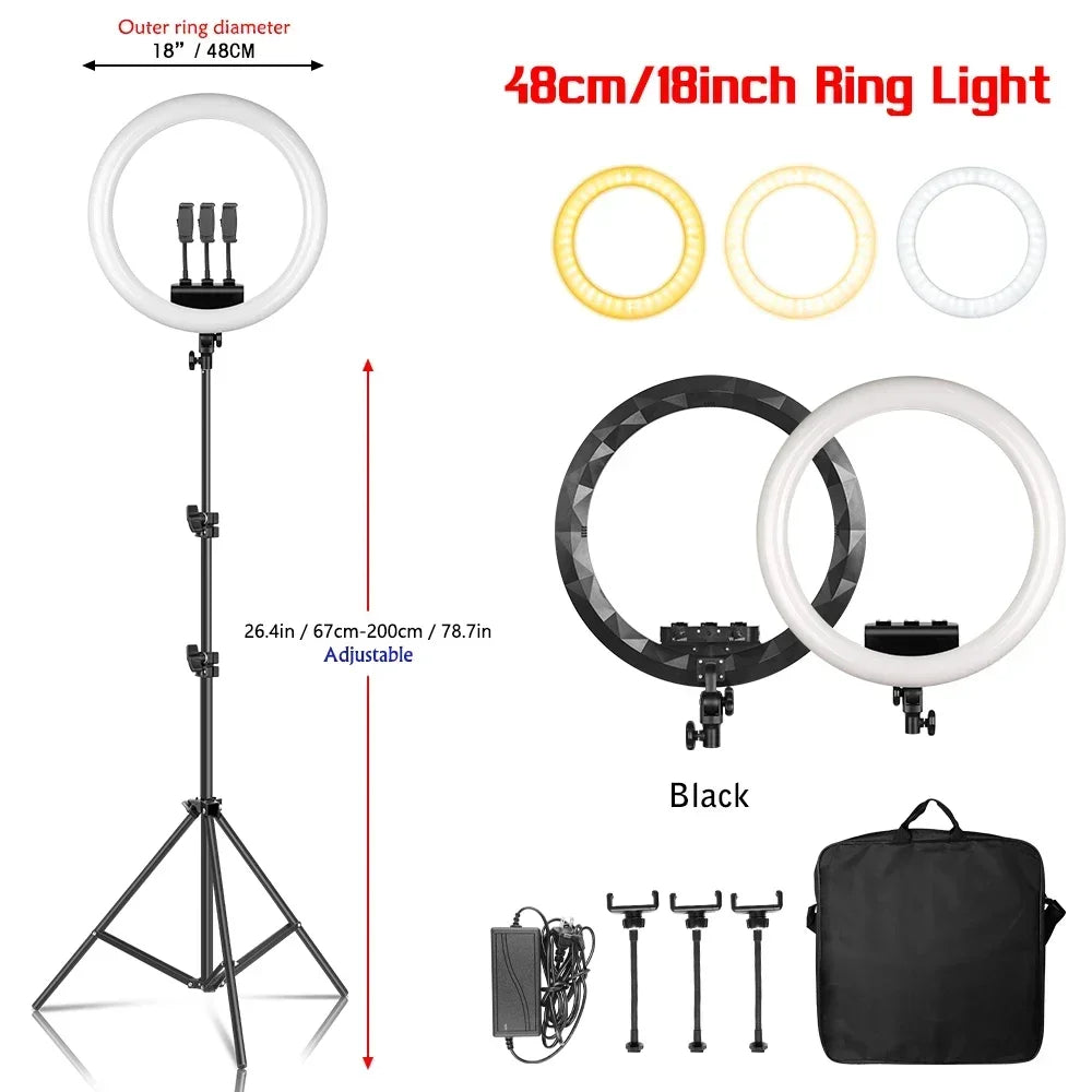 OHMORA Ring Light LED Selfie Video Lamp