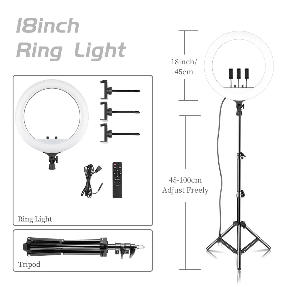 OHMORA Ring Light LED Selfie Video Lamp