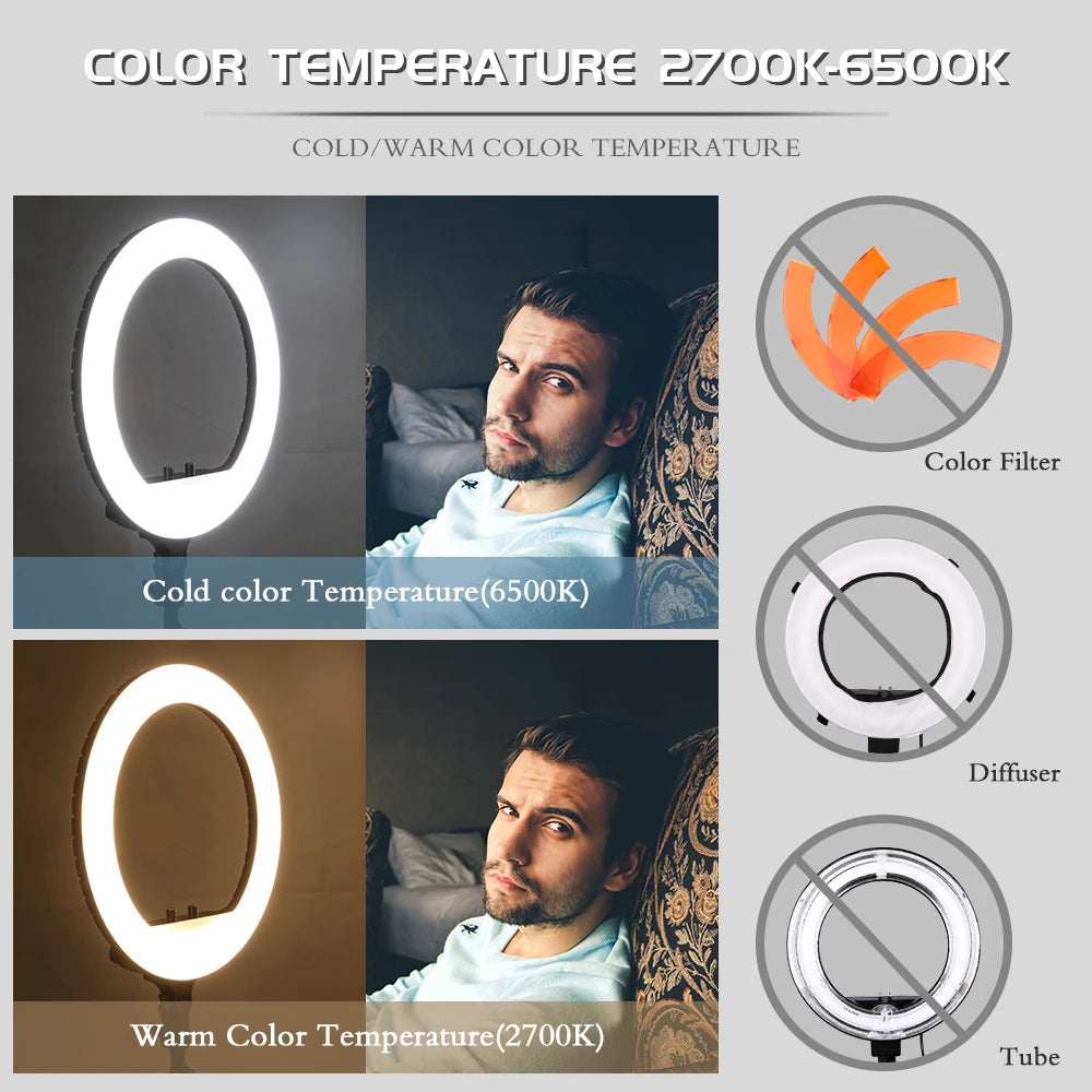 OHMORA Ring Light LED Selfie Video Lamp