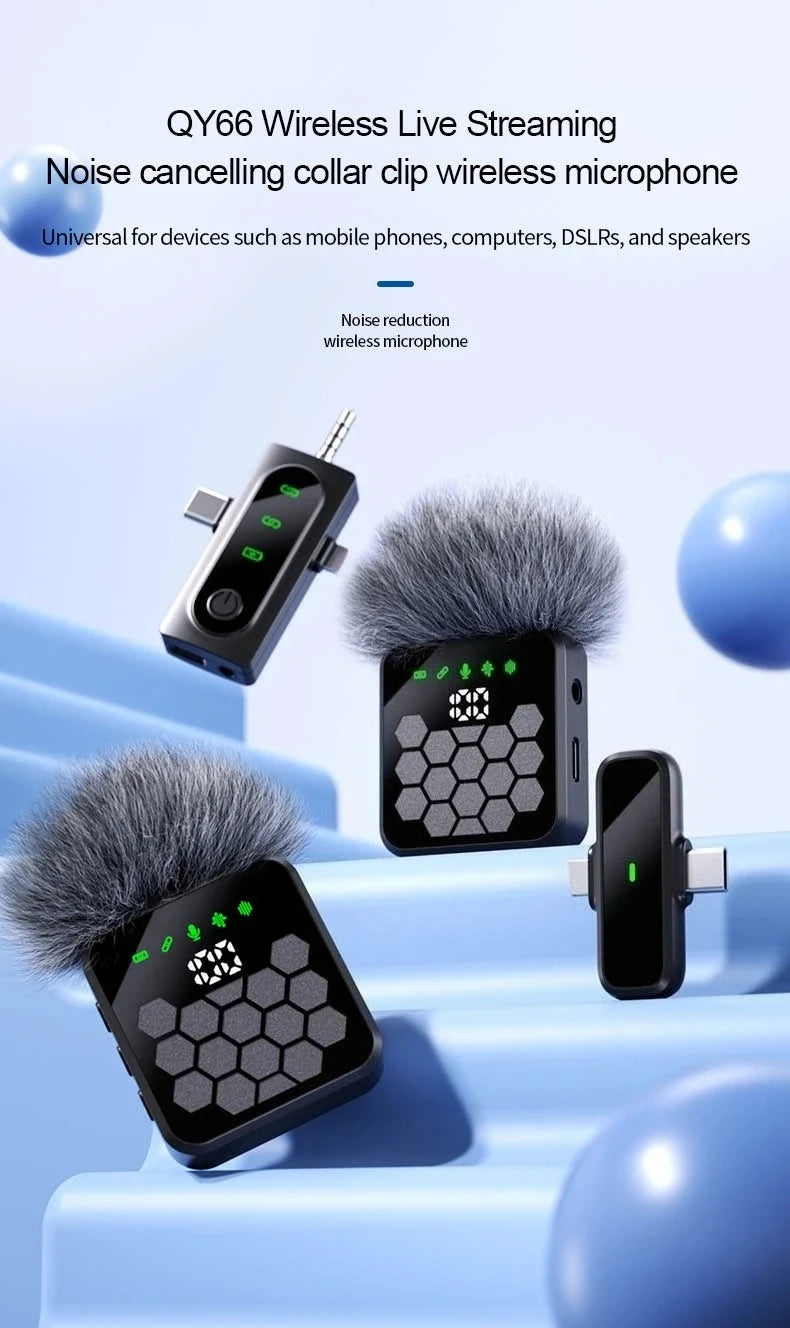 Wireless Lavalier Microphone for Camera,iPhone,Android,Video Recording Microphone Noise Reverb Sound Podcast Reduction Clip Mic