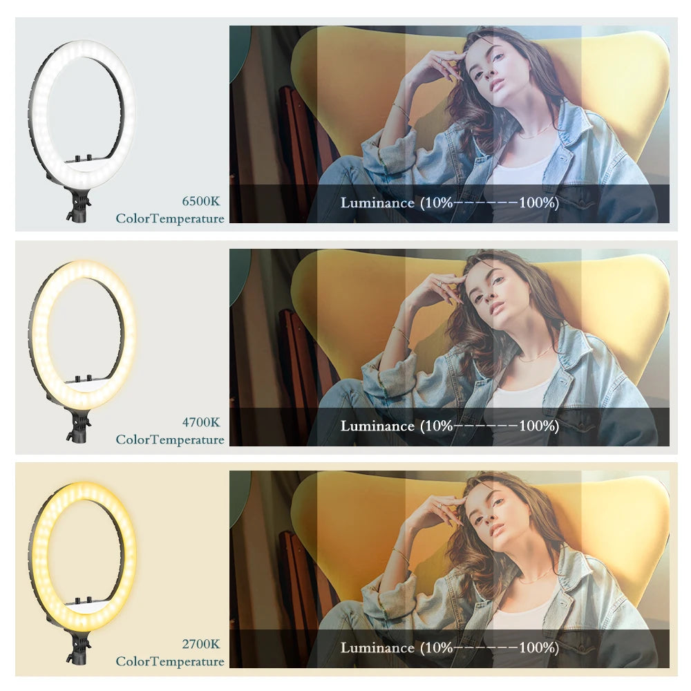 OHMORA Ring Light LED Selfie Video Lamp