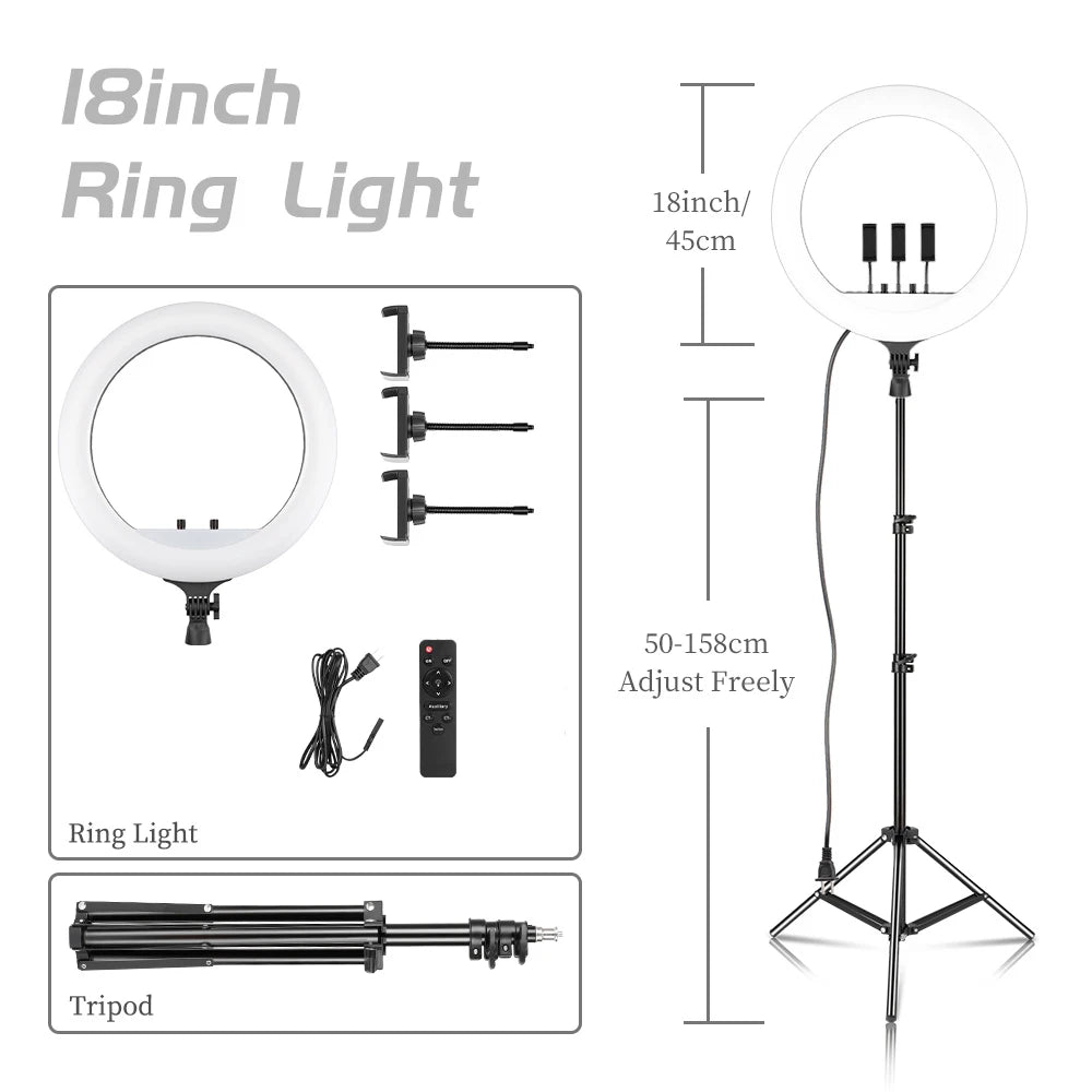 OHMORA Ring Light LED Selfie Video Lamp