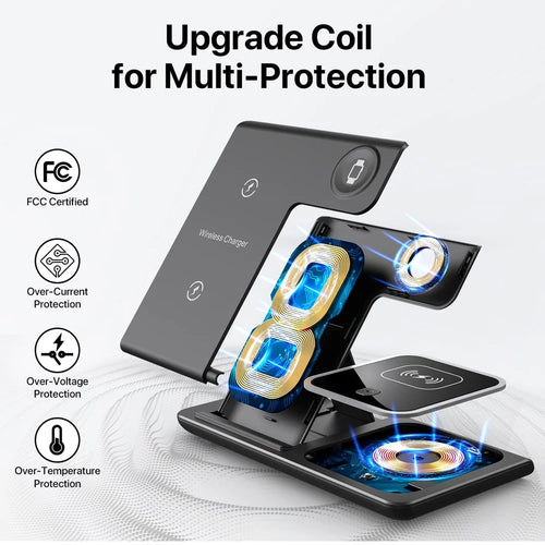 OHMORA 15W 3-in-1 Wireless Charging Station — iPhone, Apple Watch & AirPods